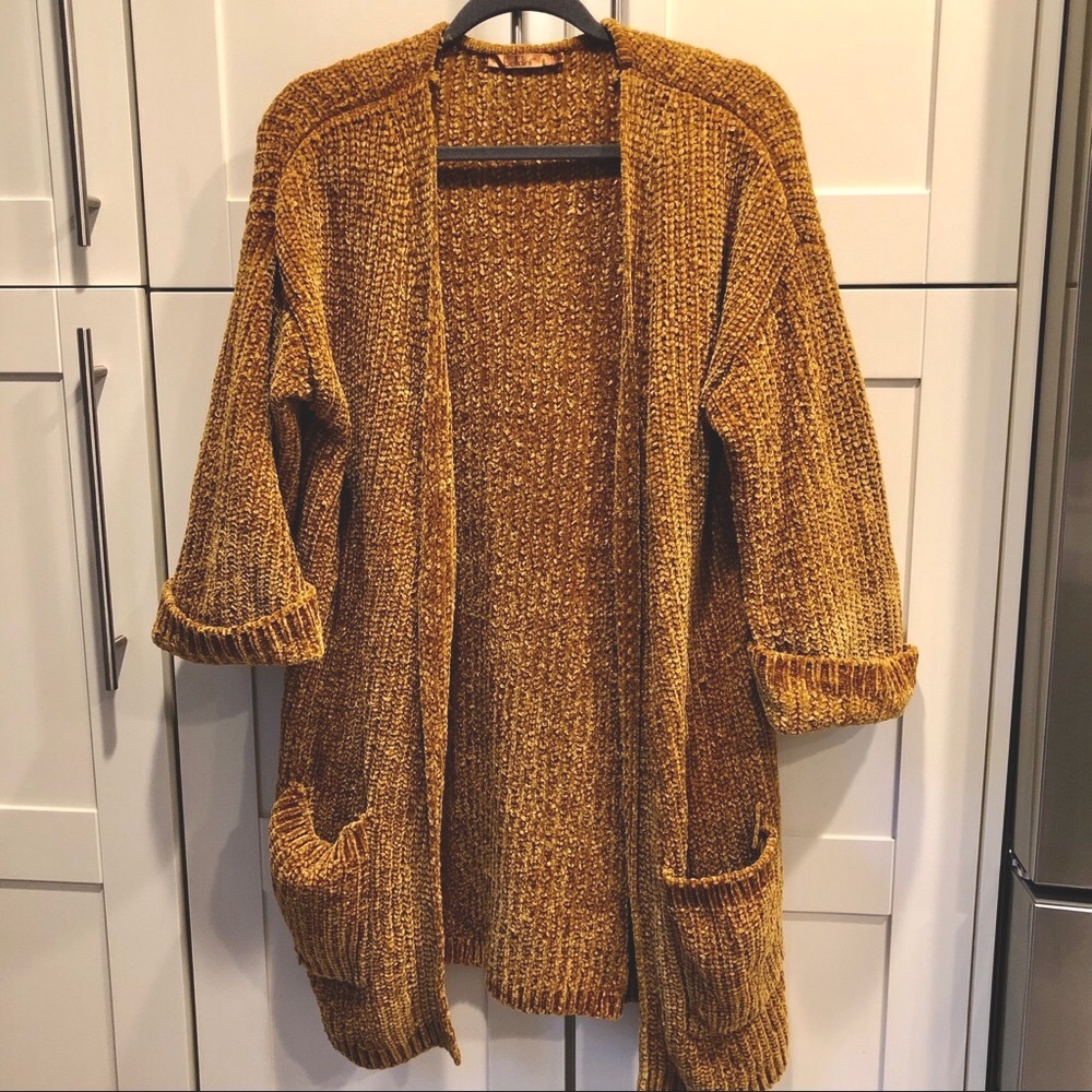 Cozy Mustard Cardigan Sweater